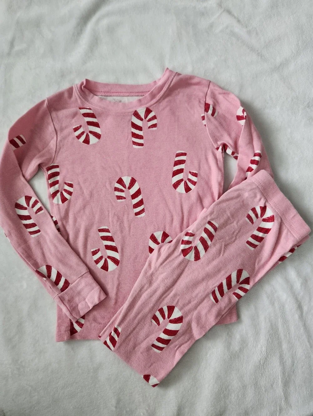 Carter's Pink Candy Cane Print Pajama Set